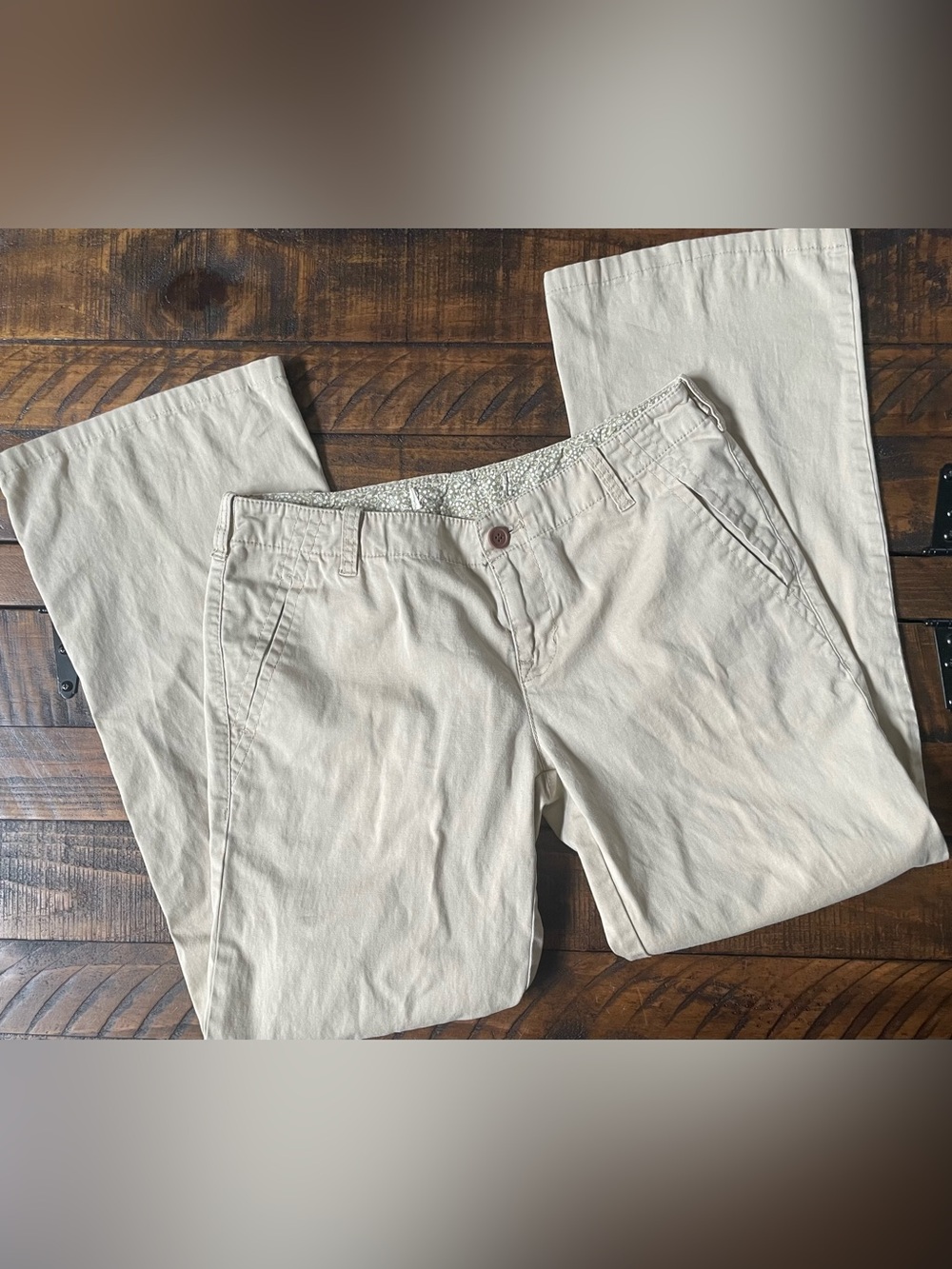 Canyon River Blues Women’s Low Rise Khaki Flare Leg Pants